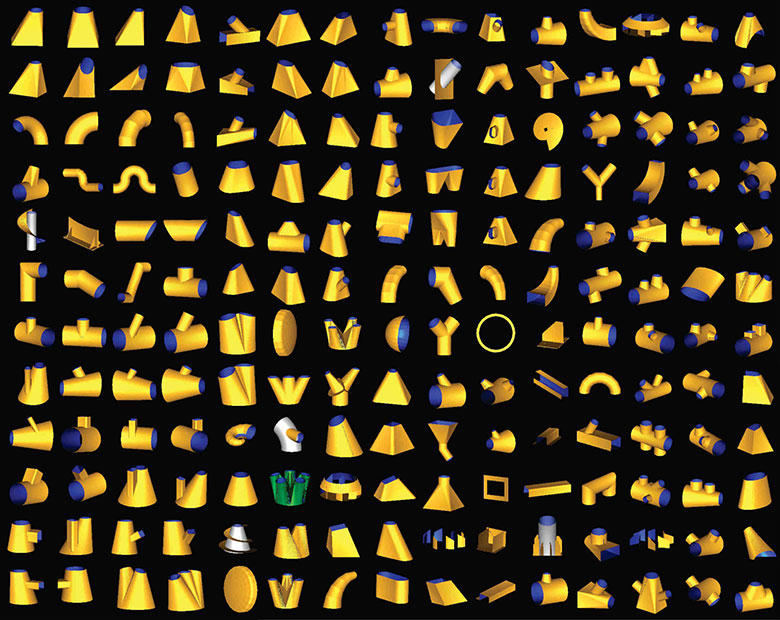 Perform a calculation with CALDsoft7 software is very simple, fast and precise: just choose the shape to be calculated, enter the dimensions, click on calculate and the software will provide the unfolding drawings in few seconds